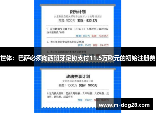 世体:巴萨必须向西班牙足协支付11.5万欧元的初始注册费 世体:巴萨必须向西班牙足协支付11.5万欧元的初始注册费